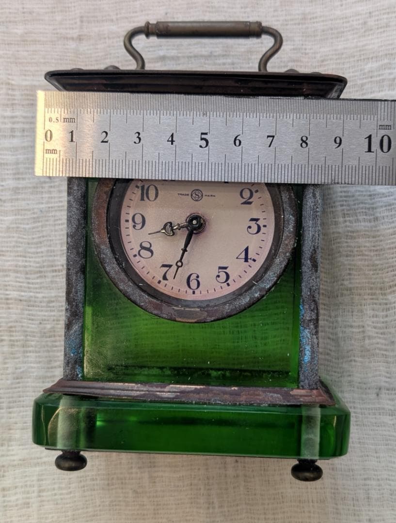 精工舎 ガラス置時計 グリーン 希少 アンティーク ビンテージ