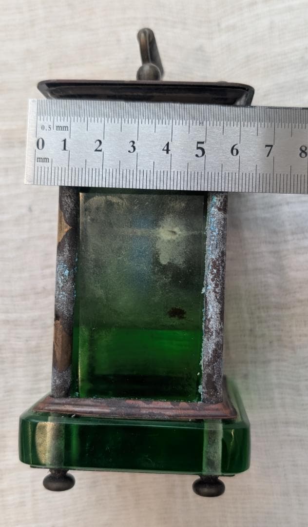 精工舎 ガラス置時計 グリーン 希少 アンティーク ビンテージ