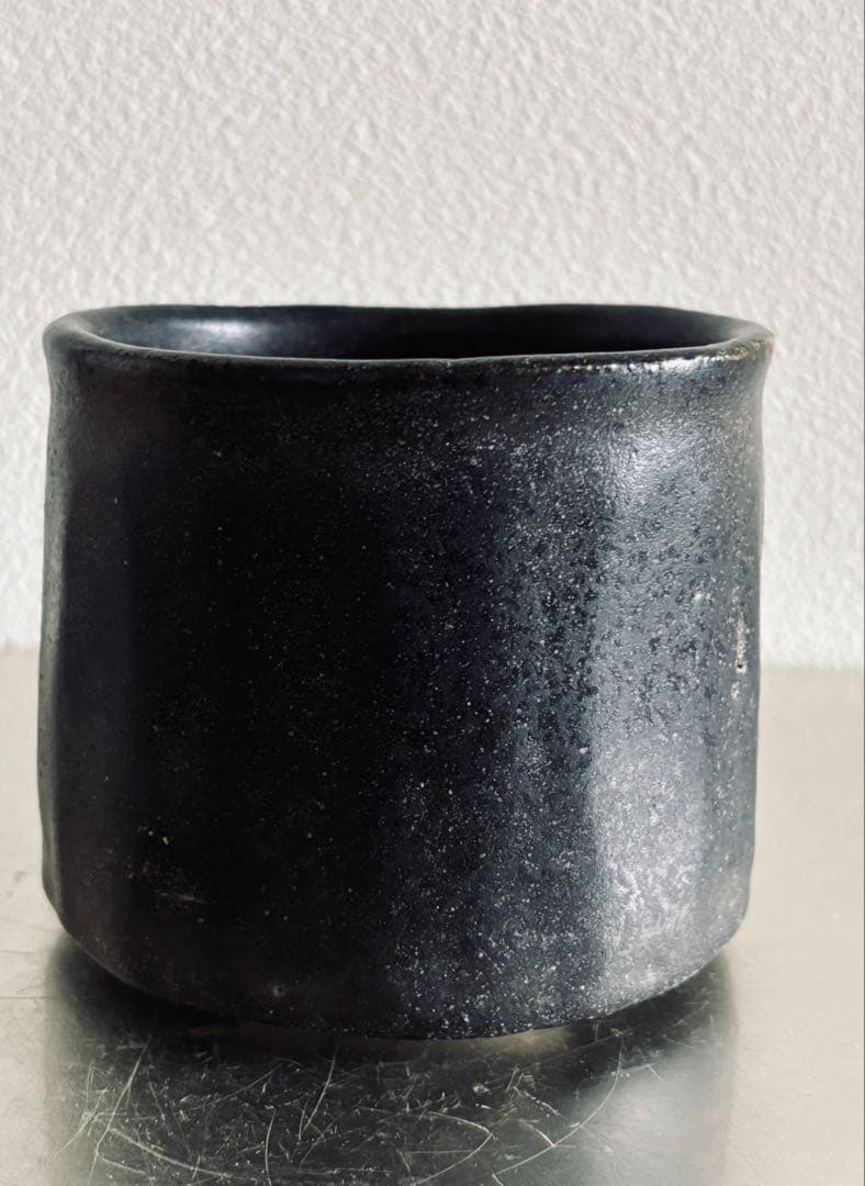 岸野寛　瀬戸黒茶碗　(B）抹茶碗　茶道