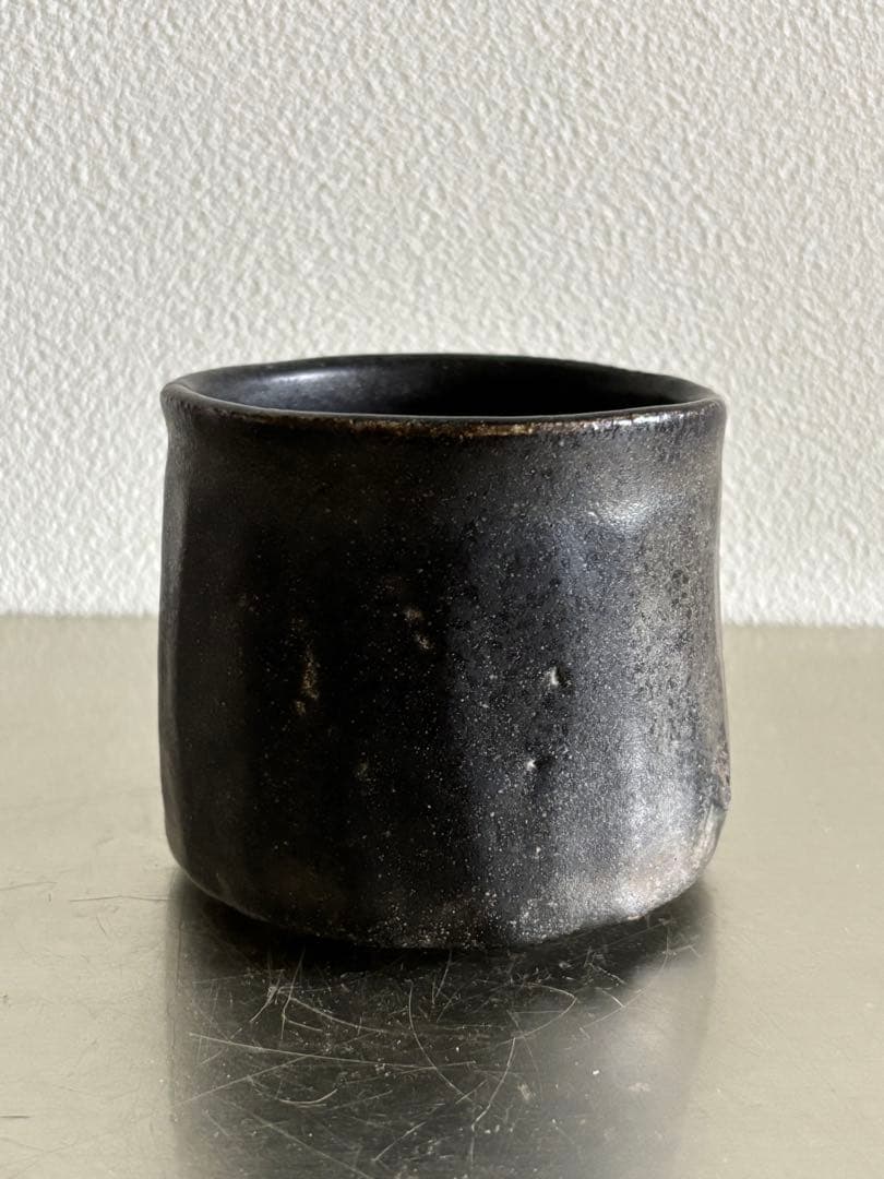 岸野寛　瀬戸黒茶碗　(B）抹茶碗　茶道