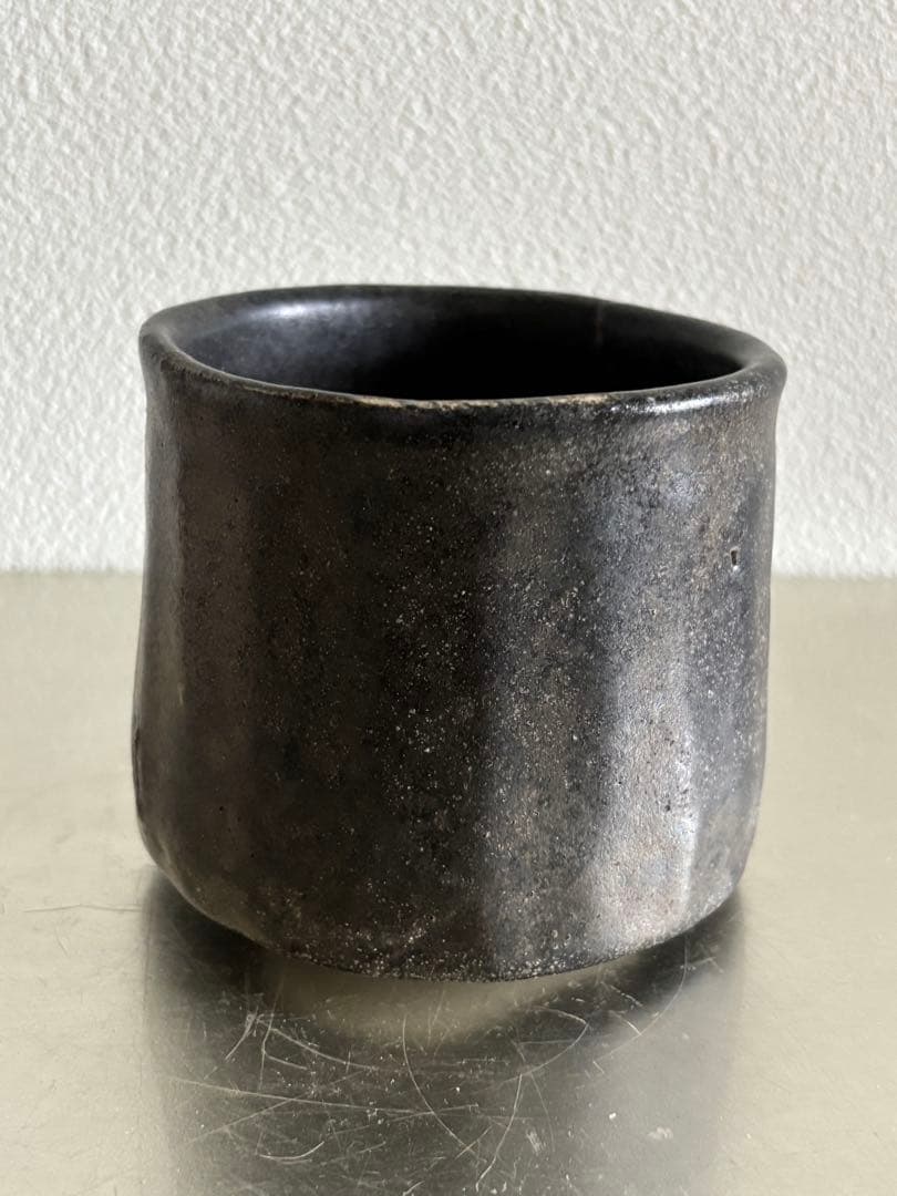岸野寛　瀬戸黒茶碗　(B）抹茶碗　茶道