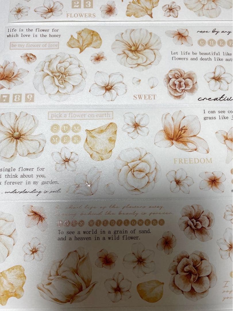 墨墨若墨《小棕花》海外マスキングテープ　マステ 【1785】