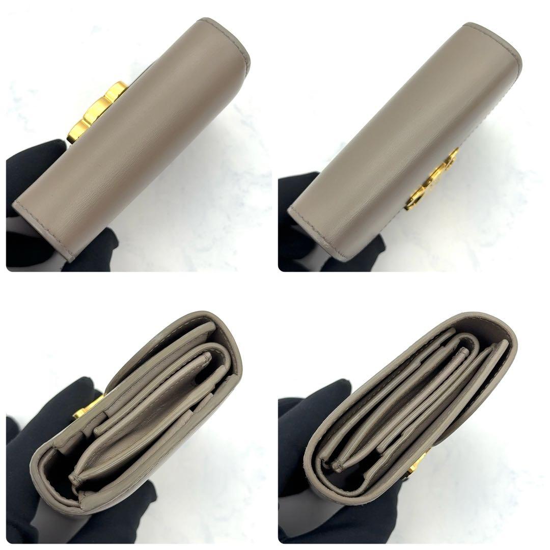 CELINE セリーヌ トリオンフ スモールフラップウォレット 折財布 ペブル