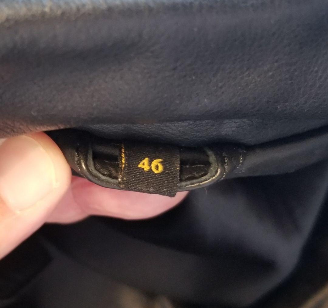 RHENIUM 雌牛本革ブラックレザーライダース 46 XL