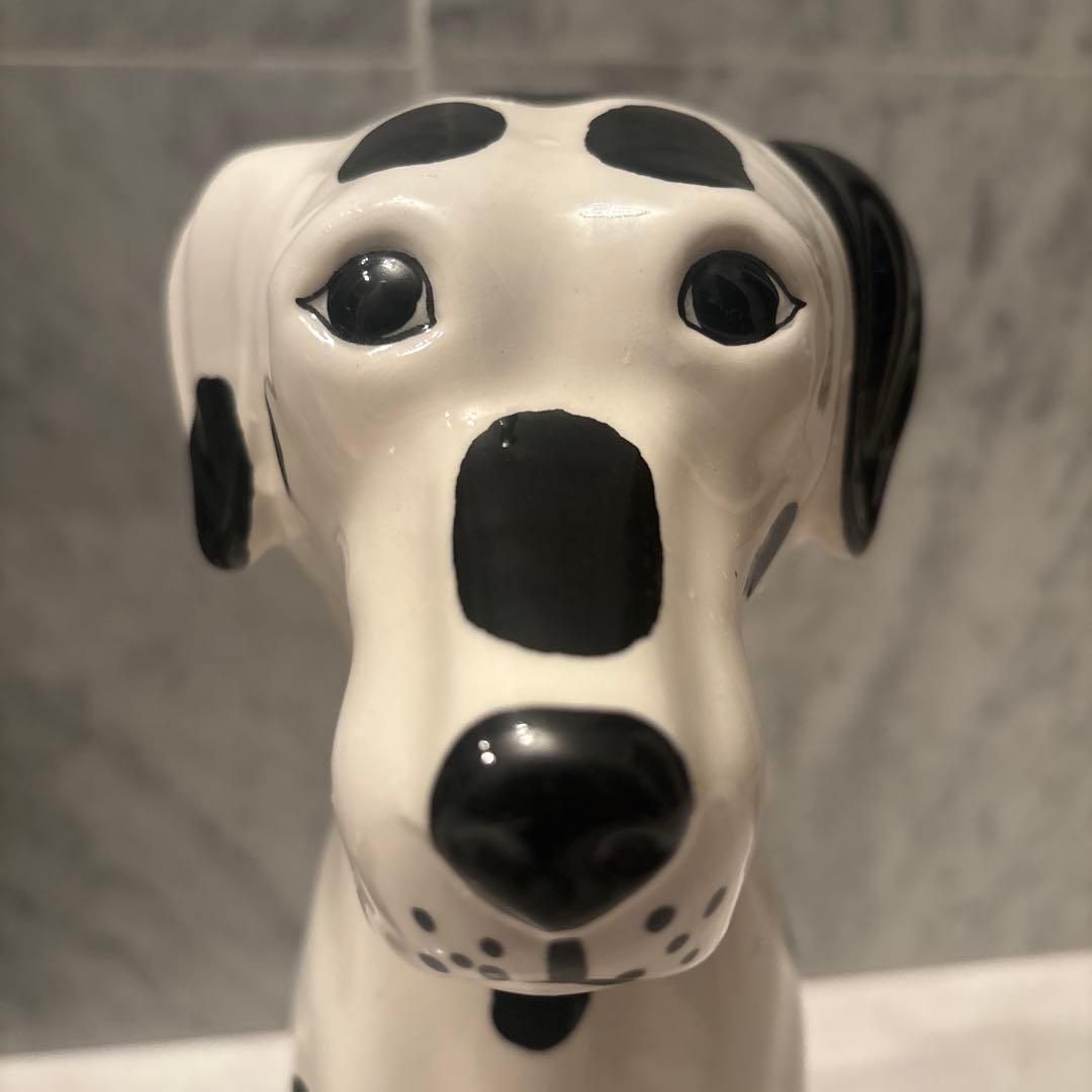 アメリカ90年代 手描きのつぶらな美しい瞳で雰囲気抜群なダルメシアンの特大陶器