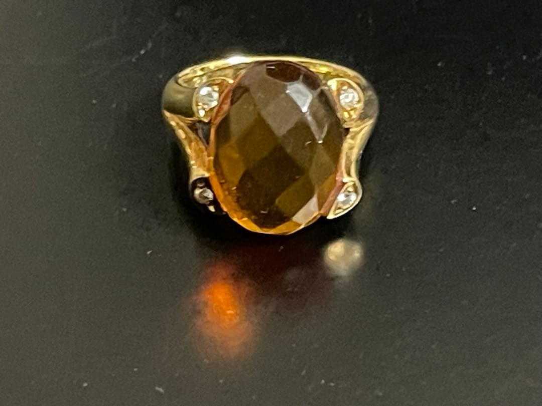 ひろ　K18 オレンジガーネット ダイヤ0.8ct リング 6.1g