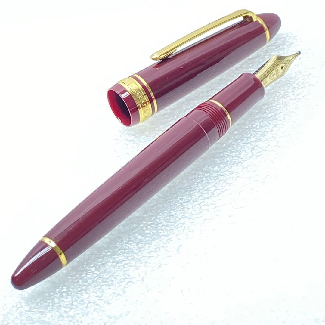 美品 14K セーラー万年筆 1911 NAG 長刀研ぎ ワインレッド