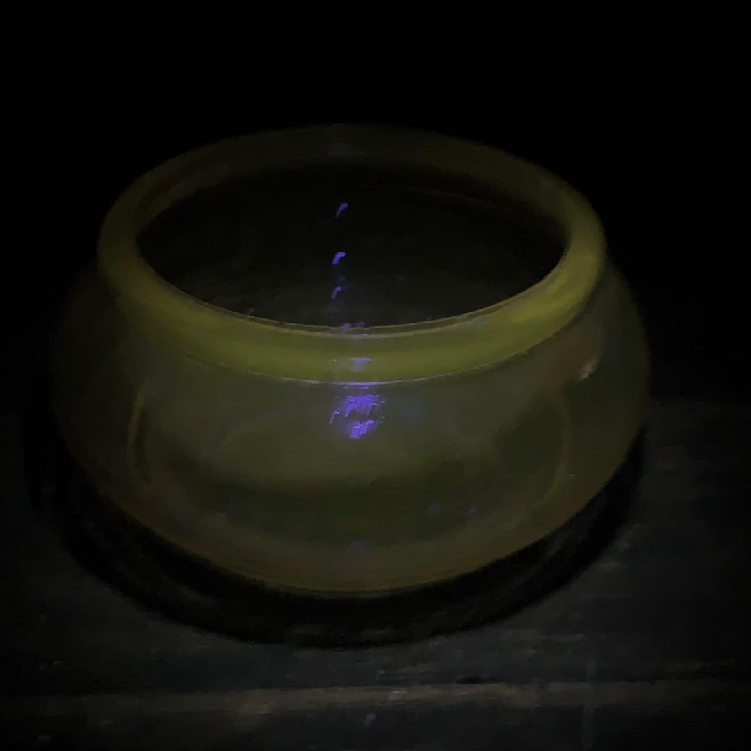 ガラス 塩笥形 小壺 キャンディポット 古道具 アンティーク