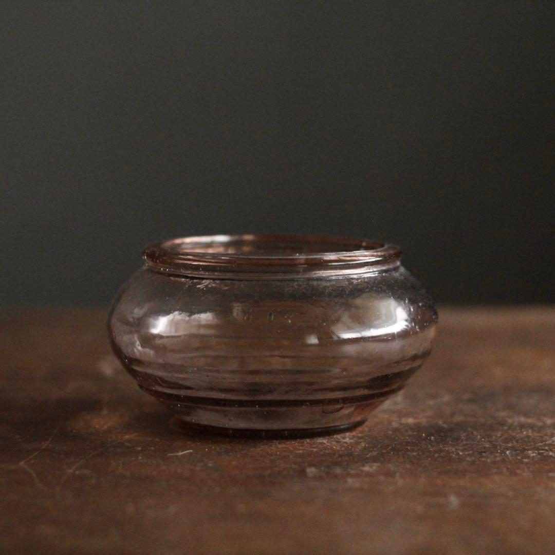 ガラス 塩笥形 小壺 キャンディポット 古道具 アンティーク