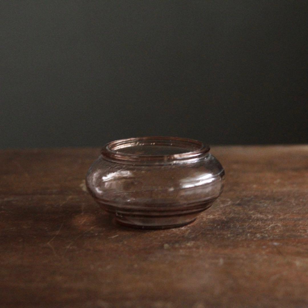 ガラス 塩笥形 小壺 キャンディポット 古道具 アンティーク
