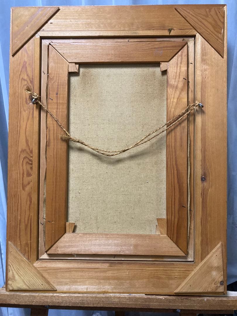 油彩　油絵　肉筆　ロルドの森　<Ｅ・T horbjorn> サイン額装有り