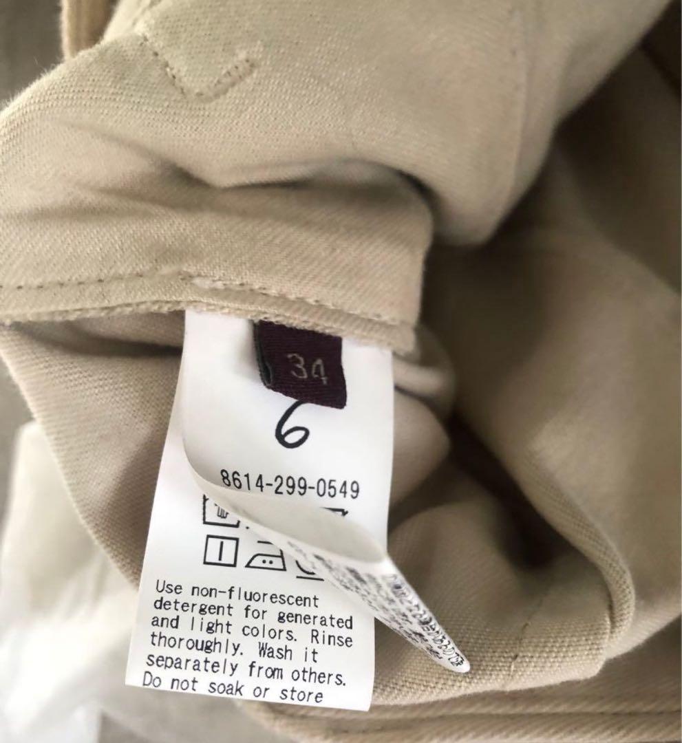 ロク　ベージュ　コットンレーヨンタックパンツ　34サイズ　M相当