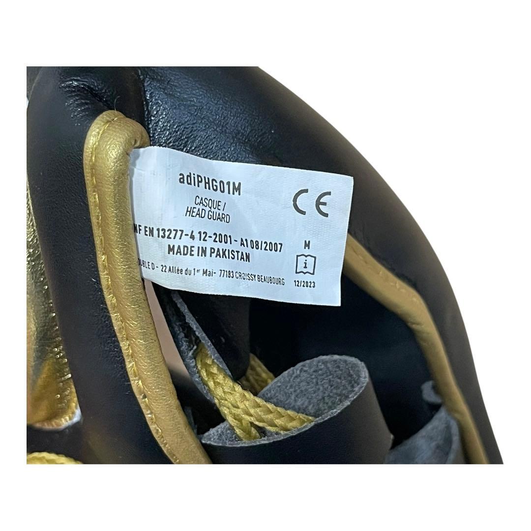 【美品】アディダス ボクシング PRO ヘッドギア ブラックｘゴールド Mサイズ