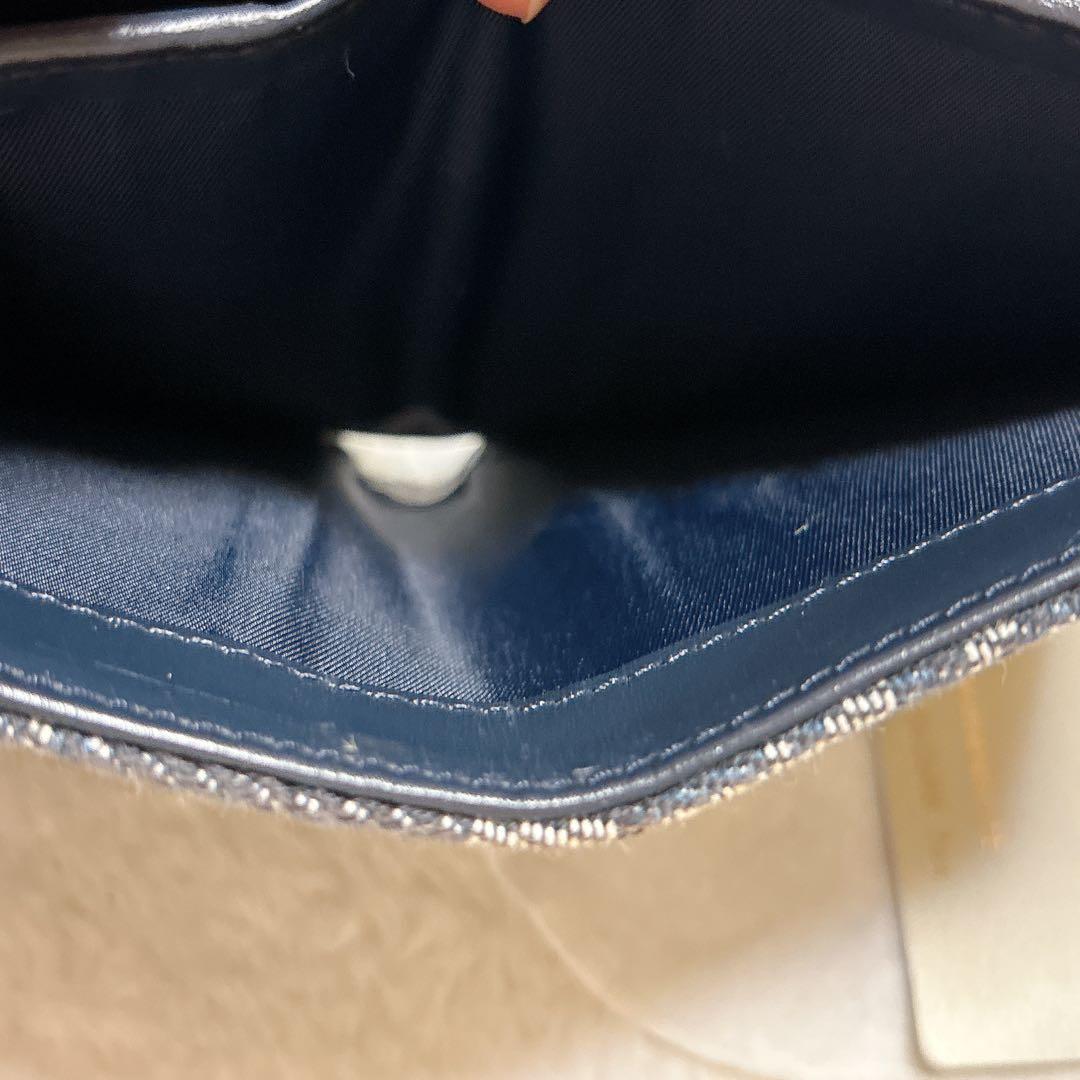 クリスチャン ディオール トロッター柄 二つ折り財布　ネイビー