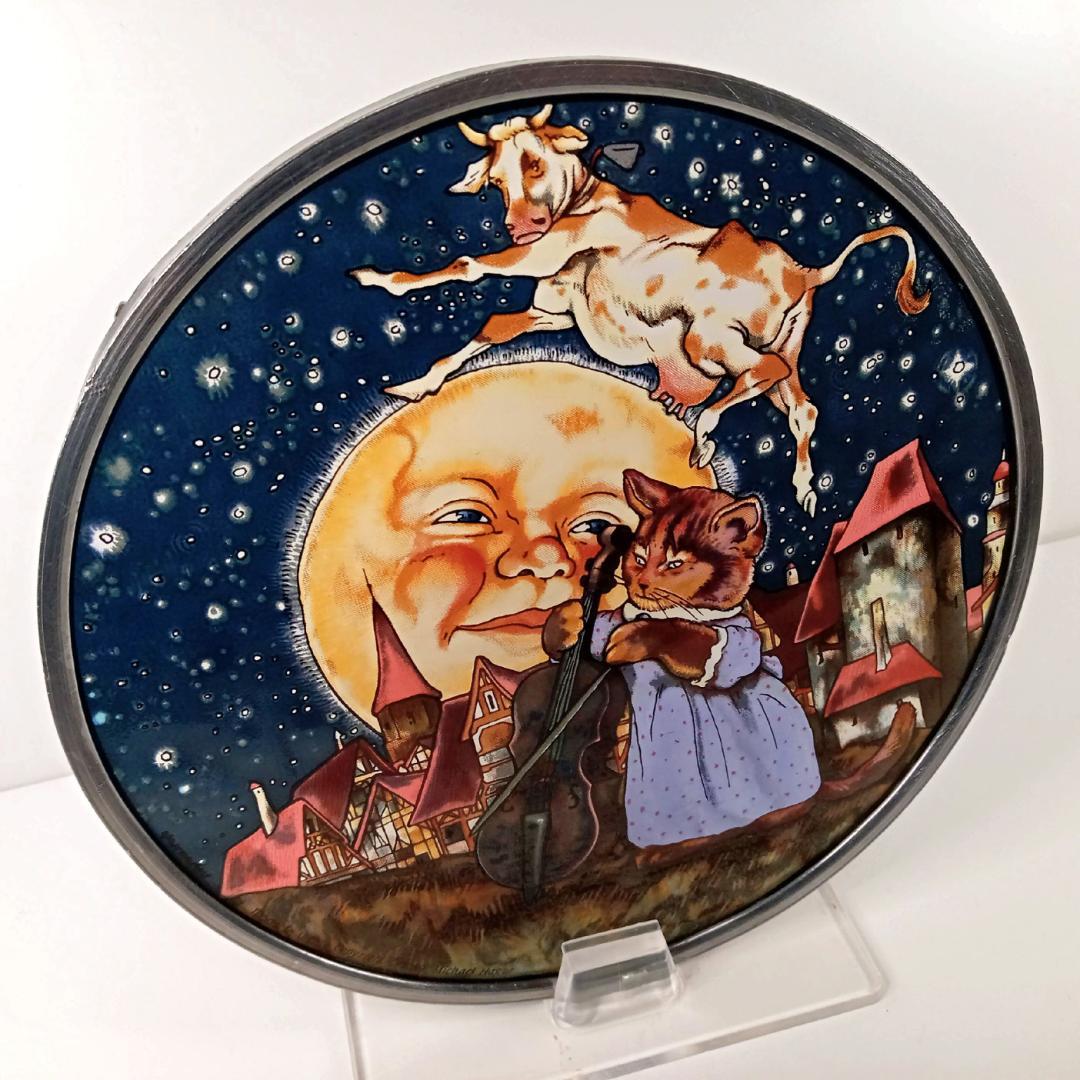 マイケル・ハーグ ステンドグラス マザーグース 猫と月と牛 グラスマスターズ社