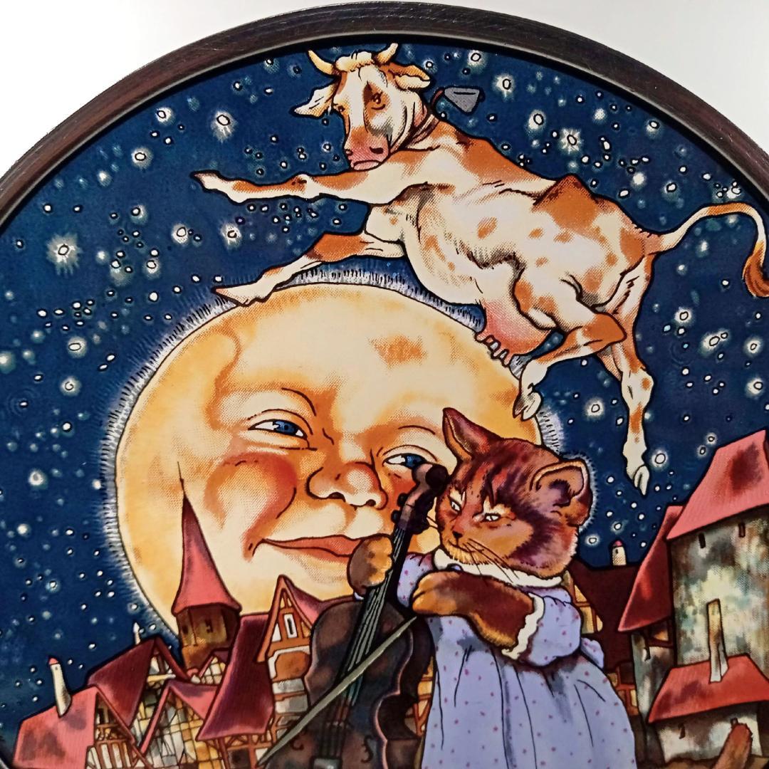マイケル・ハーグ ステンドグラス マザーグース 猫と月と牛 グラスマスターズ社