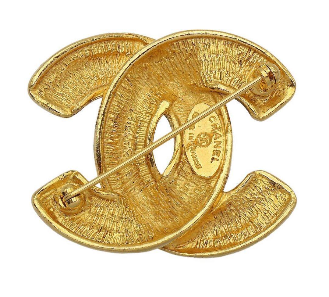 K2845 美品!! シャネル マトラッセ柄 ココマーク ブローチ