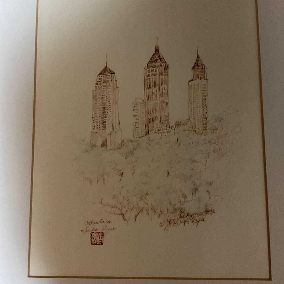 作者不詳 木版画 風景画 アトランタ 96 リュウセイホウ