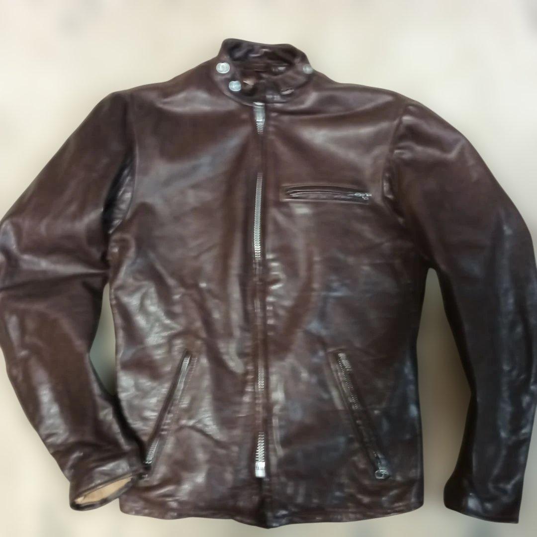t*a様 Schott 定価18万　希少カラーシングルライダースジャケット ビン