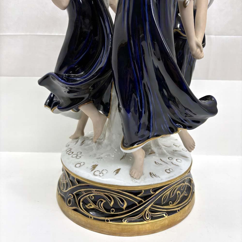 ロイヤル・ダックス・ボヘミア 三美神 大型フィギュリン41cm 花瓶 D刻印