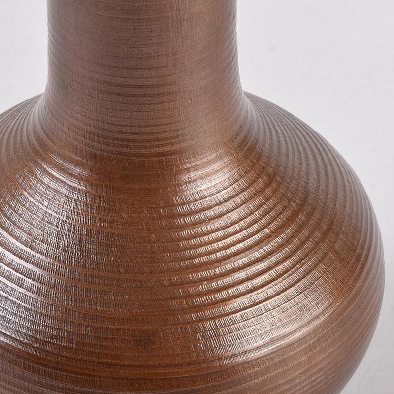 原益夫作　鋳銅　花瓶　共箱　V　R8922