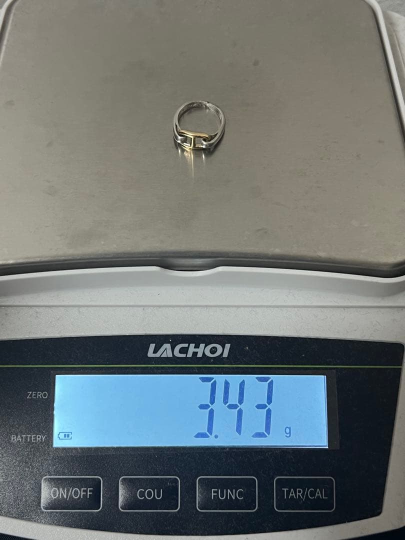 エルメス HERMES シェーヌダンクル リング 9号 SV YG コンビ