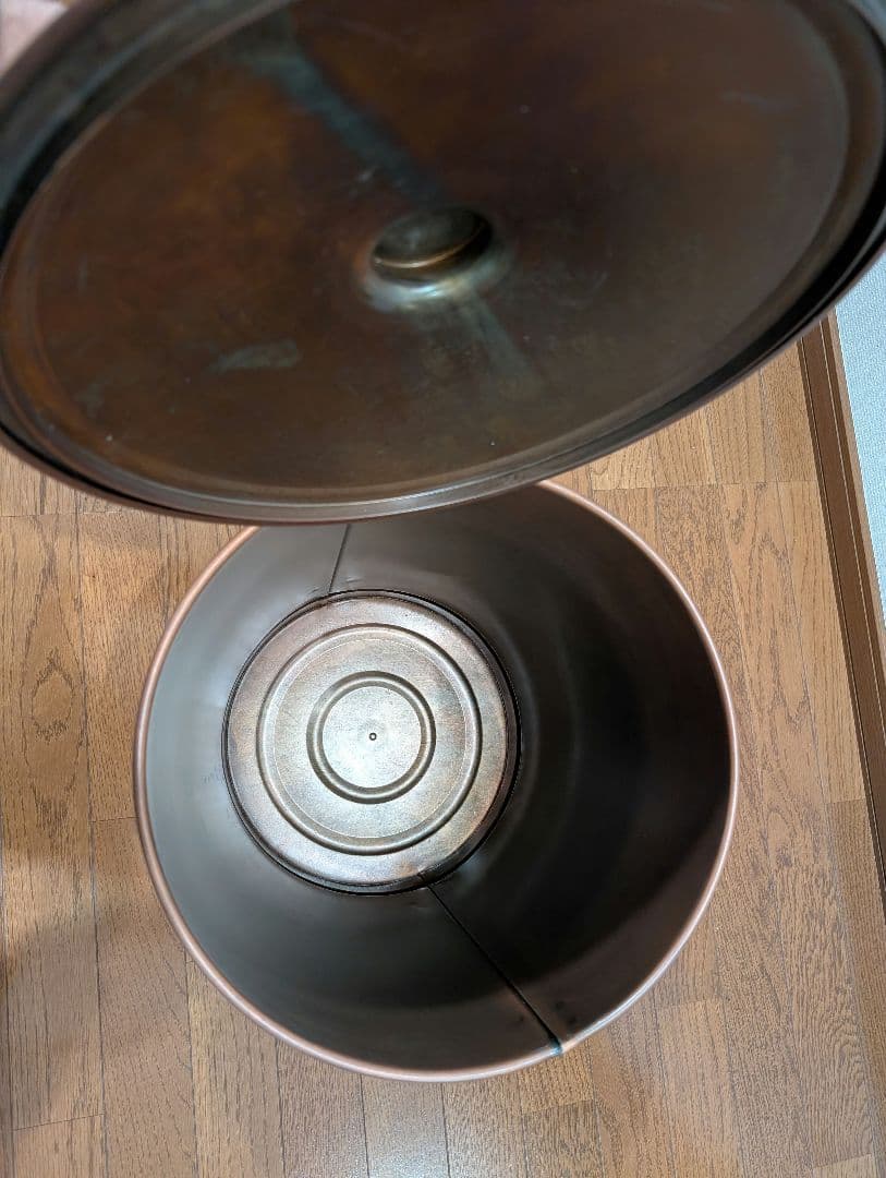 アラスメタル社製　灰取りバケツ大　アンティーク アッシュコンテナ