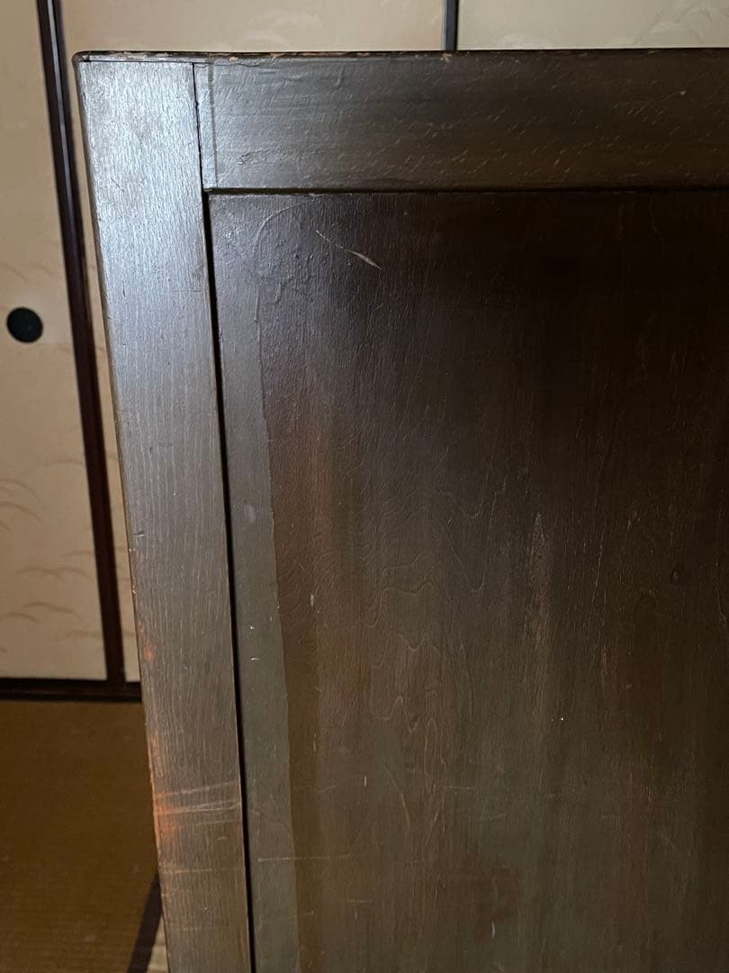 little meさん専用木製 箪笥 7段引出し ガラス扉付鍵付き 昭和レトロ