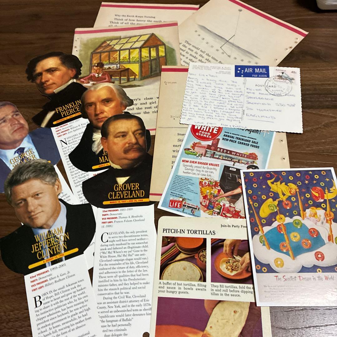 紙モノ　コラージュ素材　ノート　スタンプ　おすそわけファイル　ジャンクジャーナル