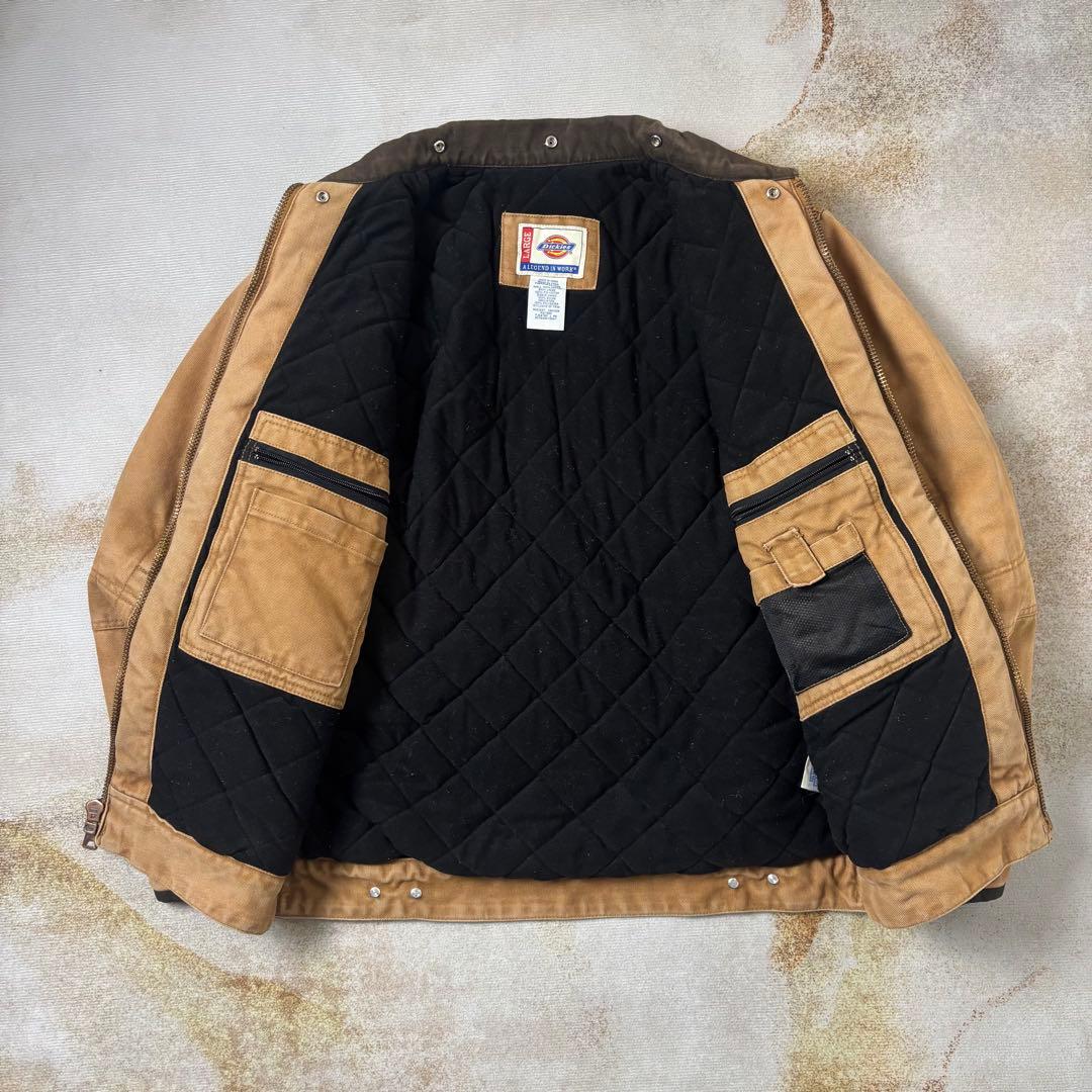 【古着】Dickies中綿ダックワークJKT茶Lフェード