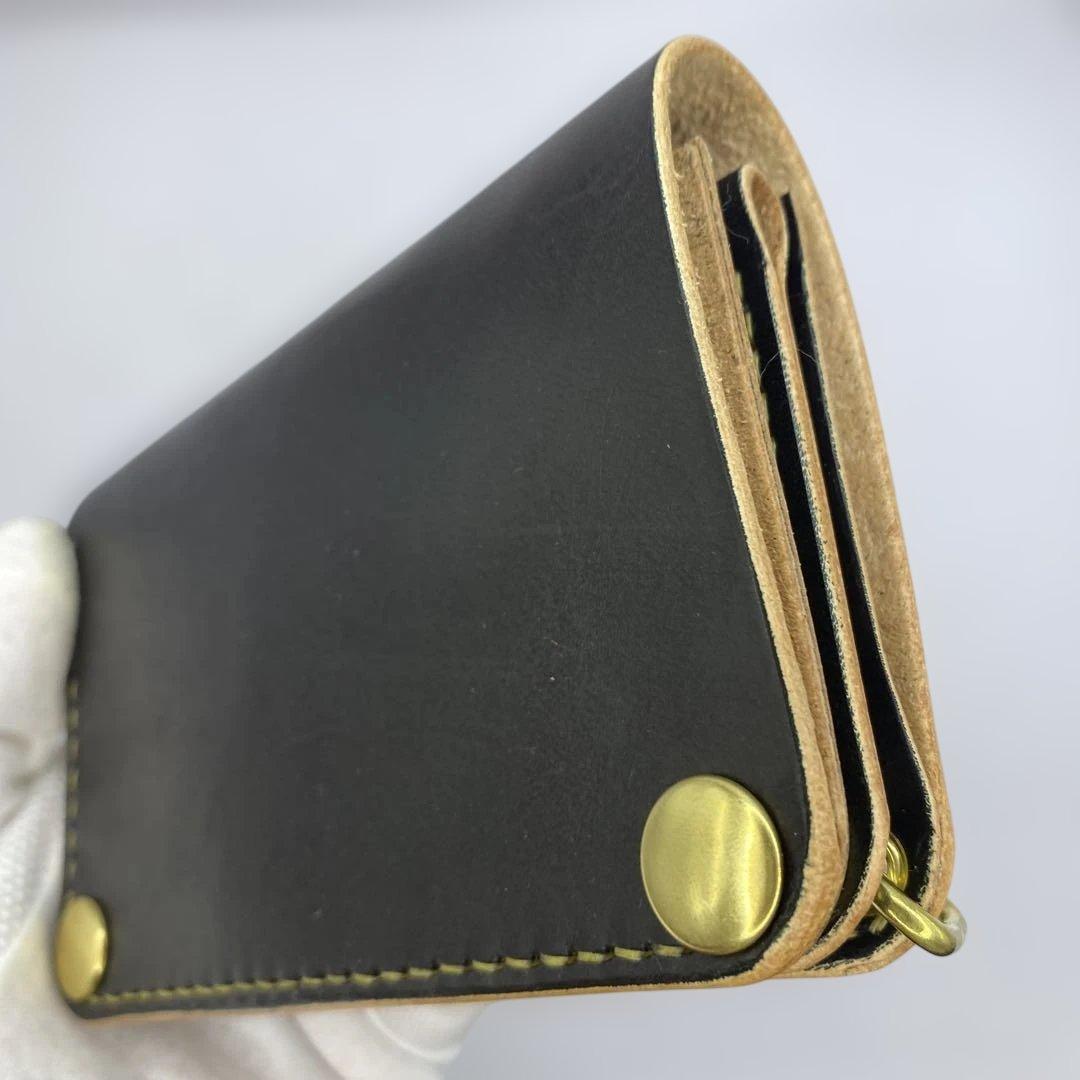 無骨！お札折らずに収納できる無骨な手染めミドルトラッカーウォレット BTW
