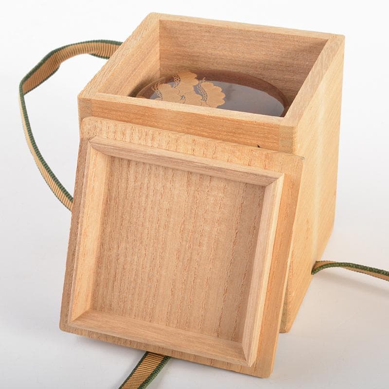 茶道具　山中塗　道場宗廣作　老松蒔絵　末広棗　共箱　V　R6875