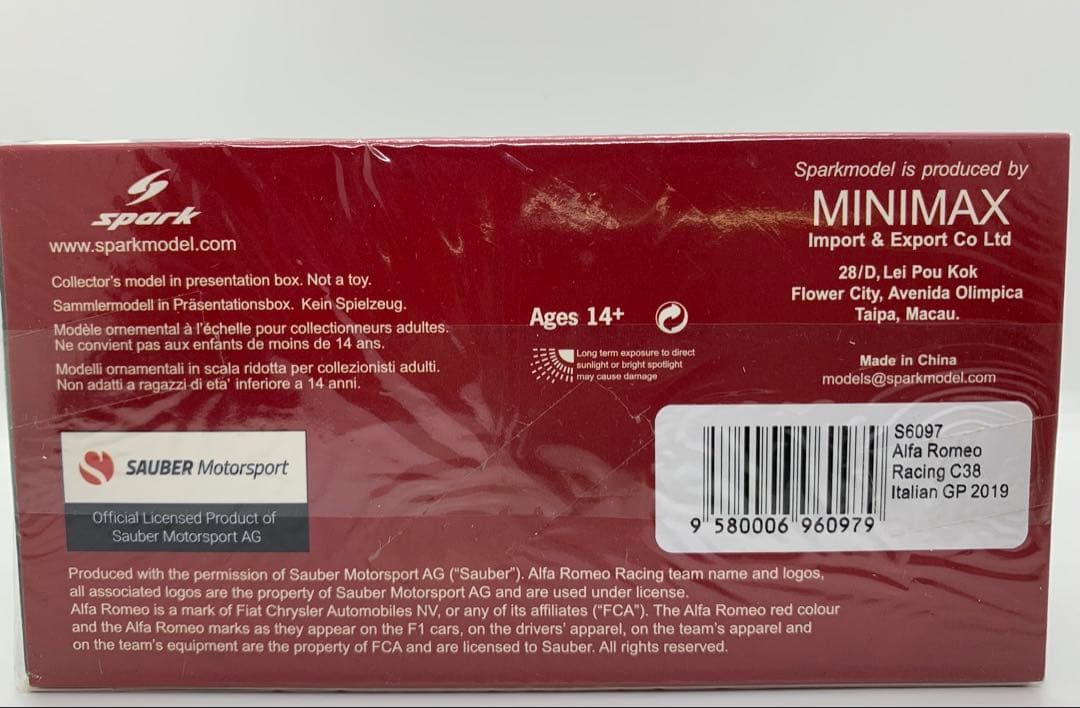 1/43 Alfa Romeo Racing C38 イタリアGP 2019