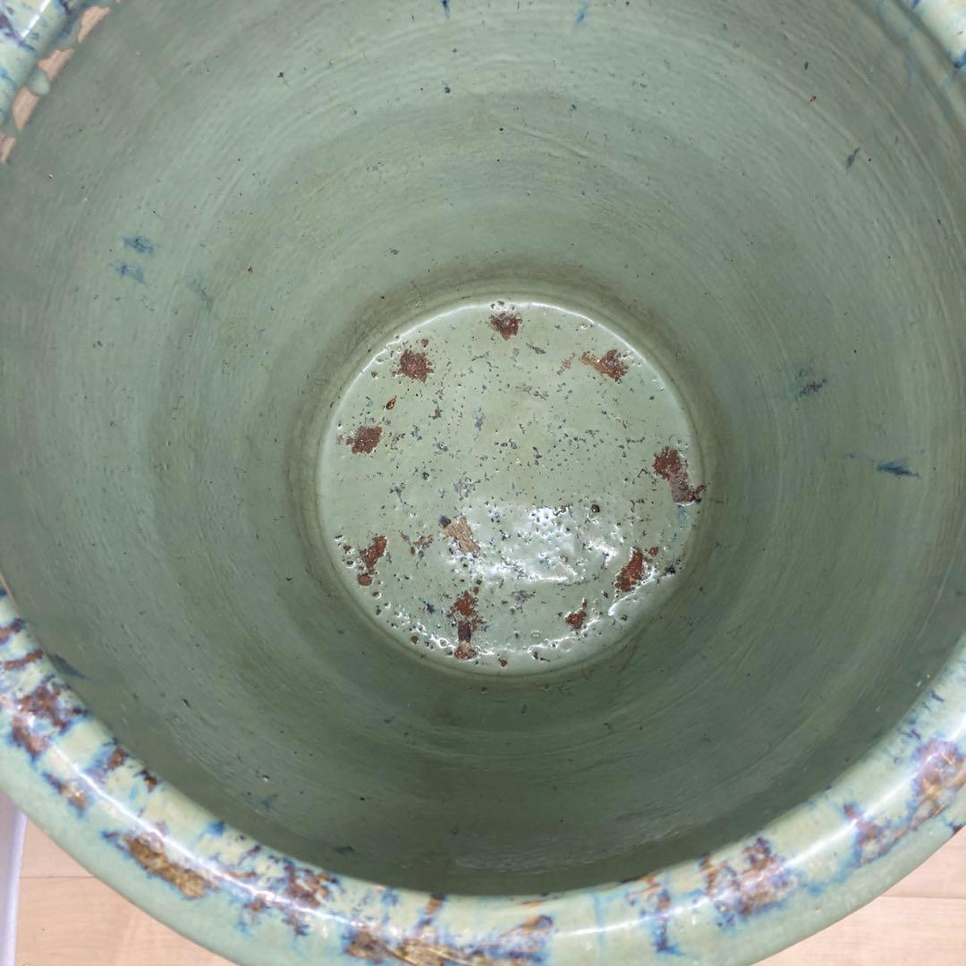 ピータン壺　メダカ鉢　金魚鉢　龍柄　大型焼き物