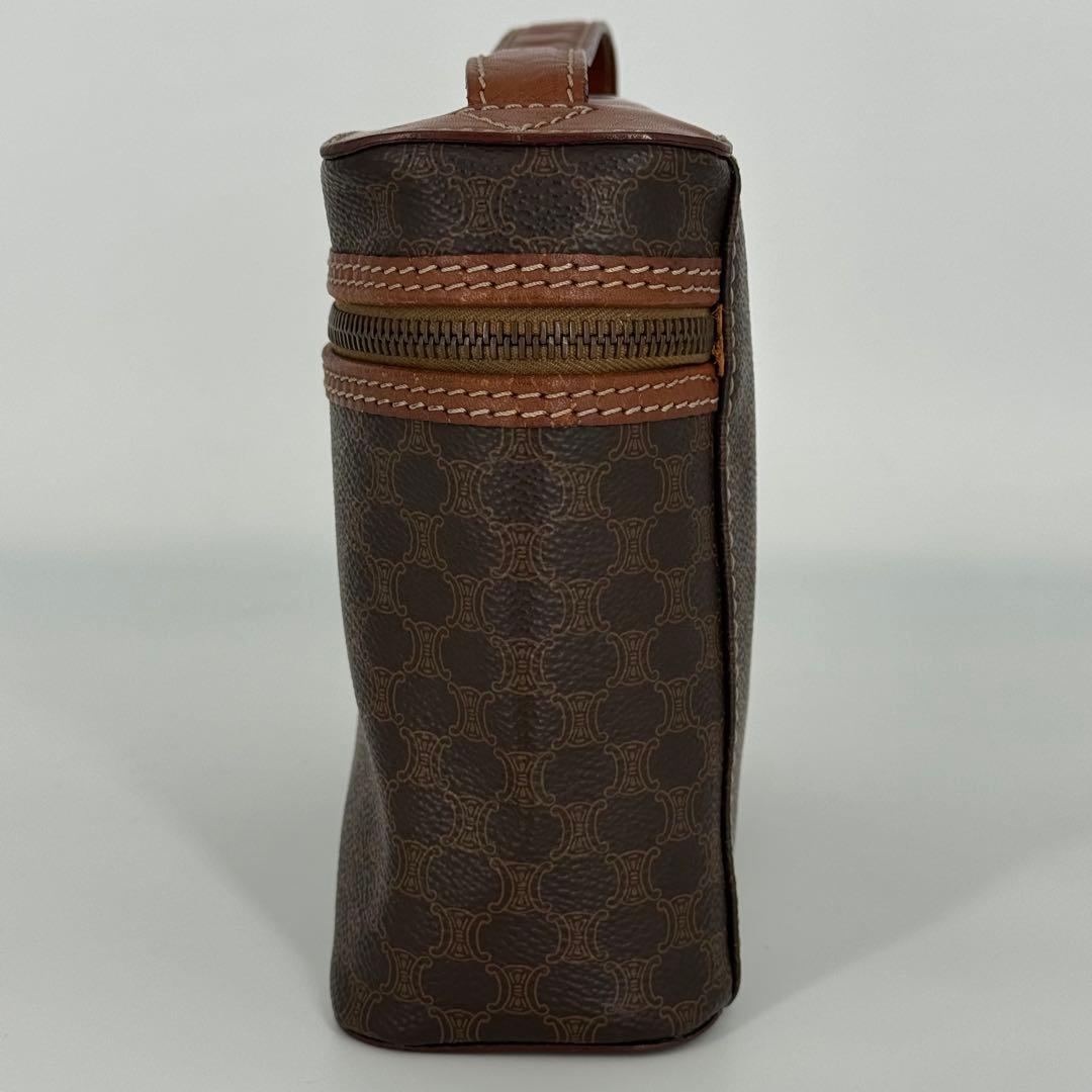 CELINE セリーヌ バニティバッグ マカダム柄 トリオンフ PVC ブラウン