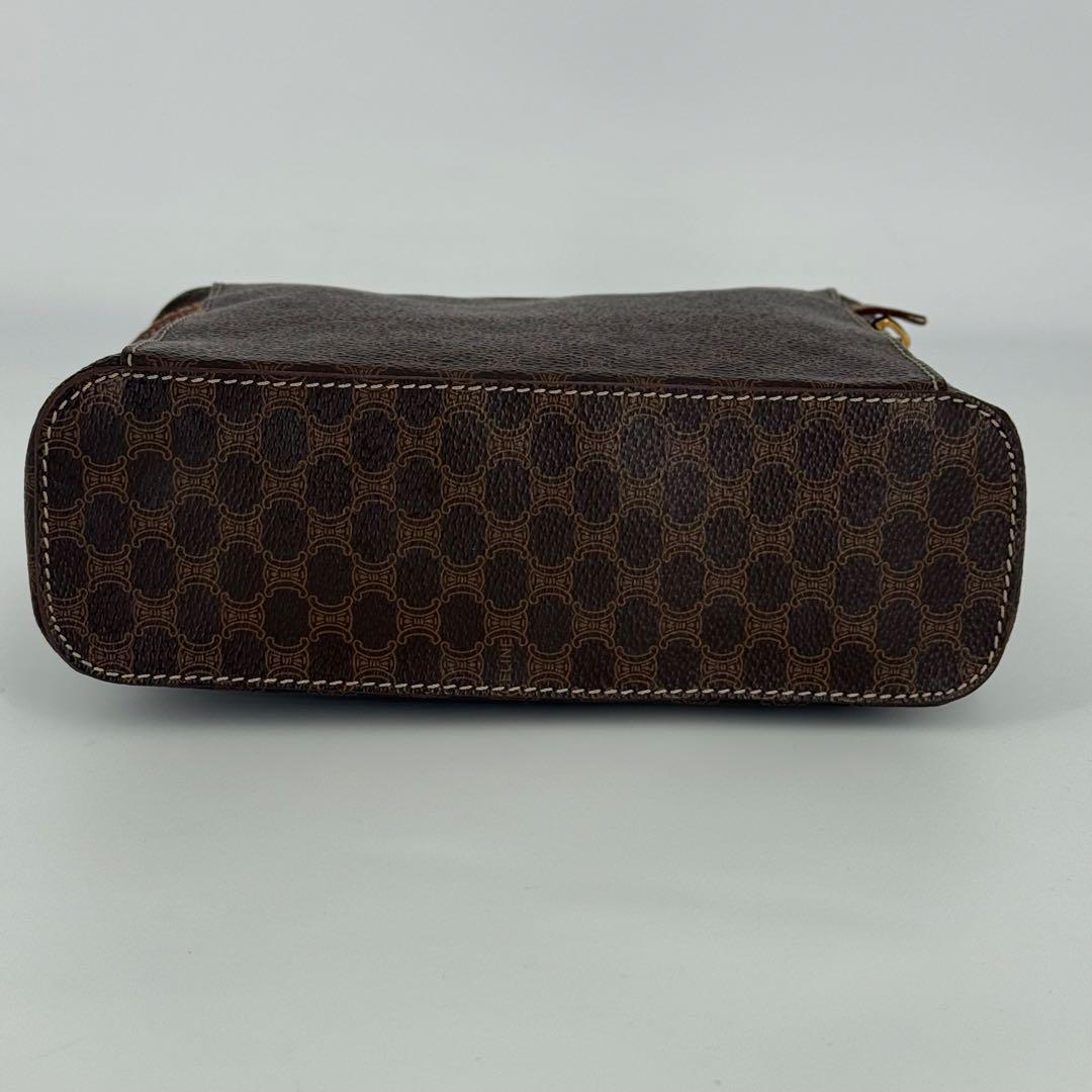 CELINE セリーヌ バニティバッグ マカダム柄 トリオンフ PVC ブラウン