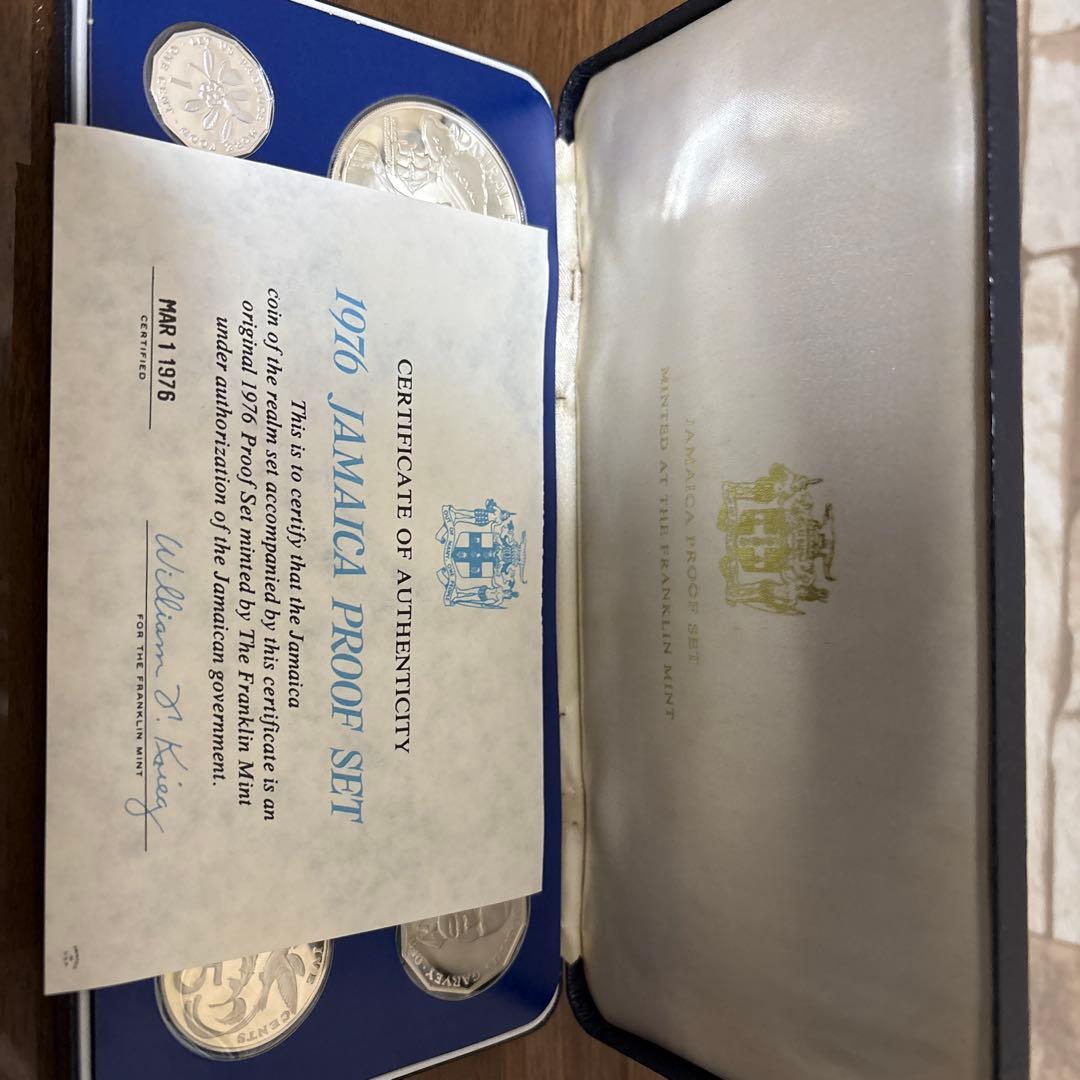 1976年 ジャマイカ プルーフ 9種セット【大型銀貨2枚含・証明書付】