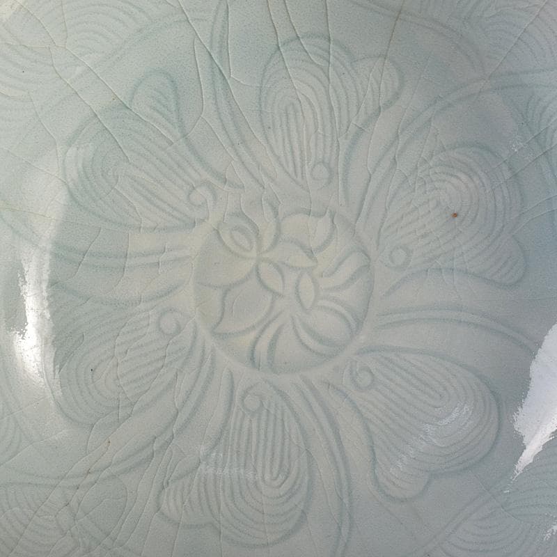 中国　影青　青白釉　陽刻　花文　輪花鉢　2点まとめて　M　R7770