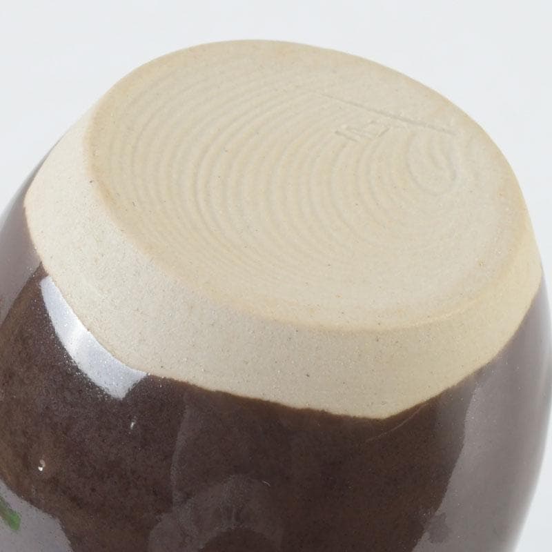 茶道具　京焼　桶谷定一作　肩衝茶入　仕覆付　共箱　V　9666