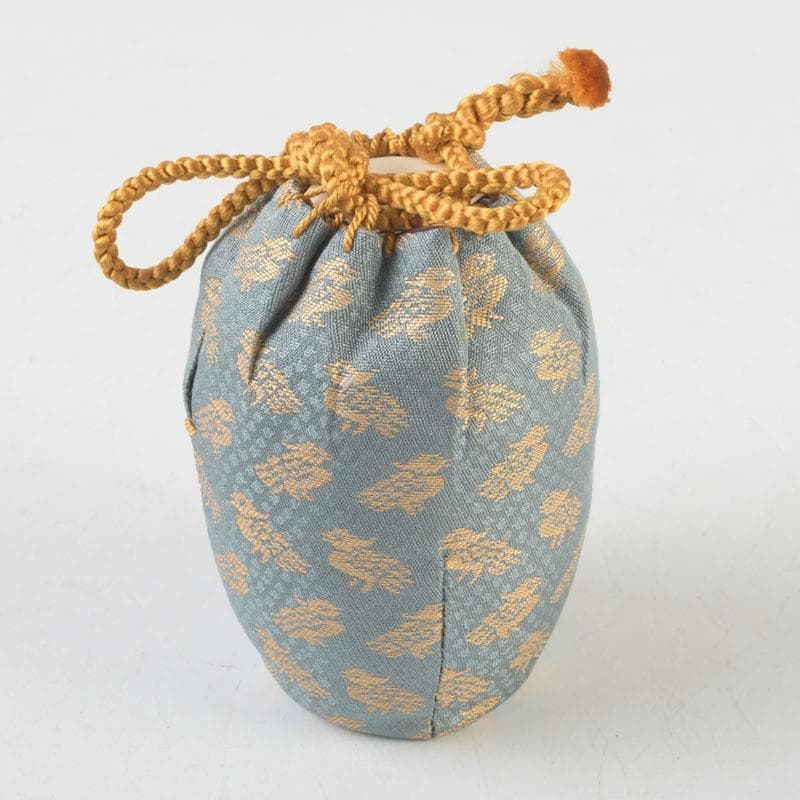 茶道具　京焼　桶谷定一作　肩衝茶入　仕覆付　共箱　V　9666