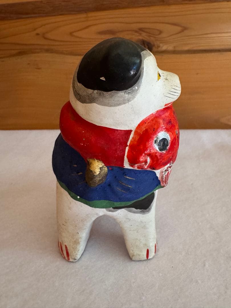 希少 中野土人形 奈良久雄 『鯛狆』郷土玩具 民藝 伝統文化 長野県