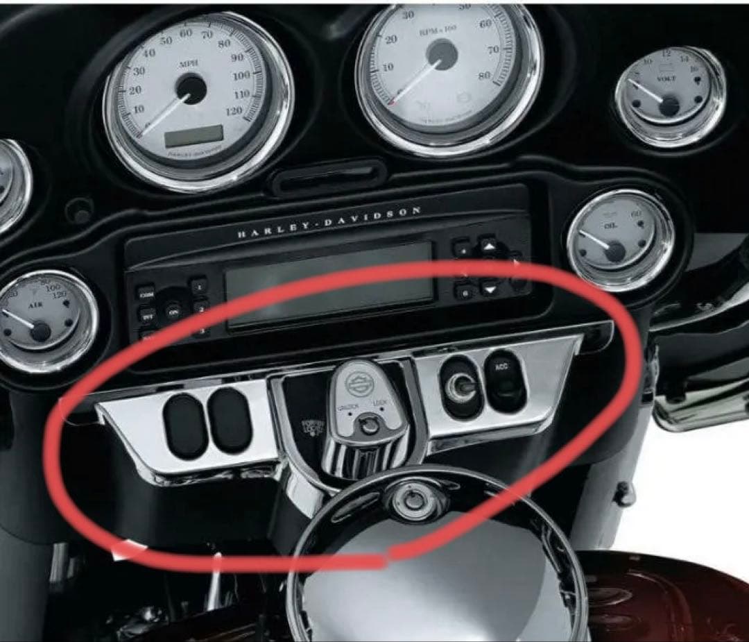 3783 ハーレー クリアキン クローム スイッチパネル アクセント ツーリング