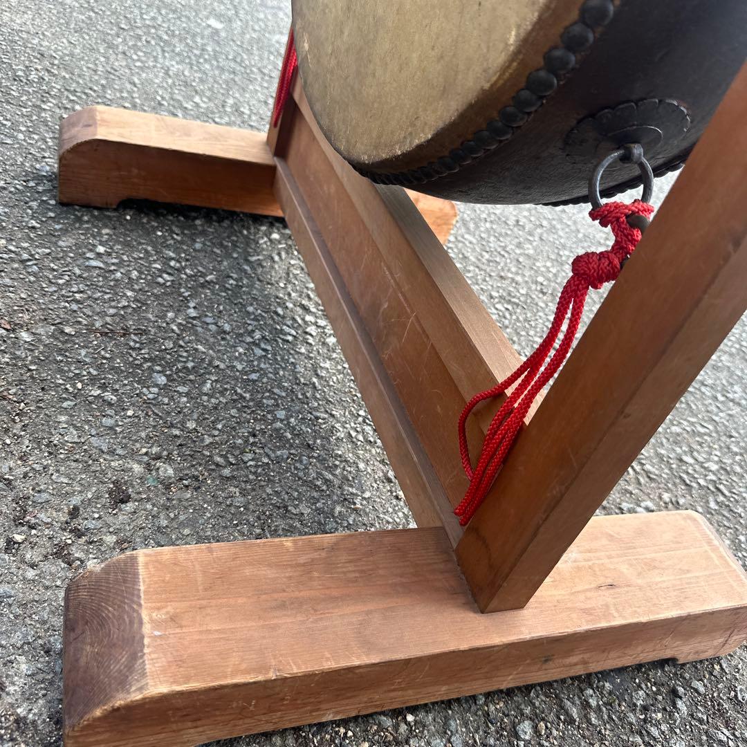 瞬間的お値下げ❣️ヴィンテージ　和太鼓 木製フレーム バチ付き