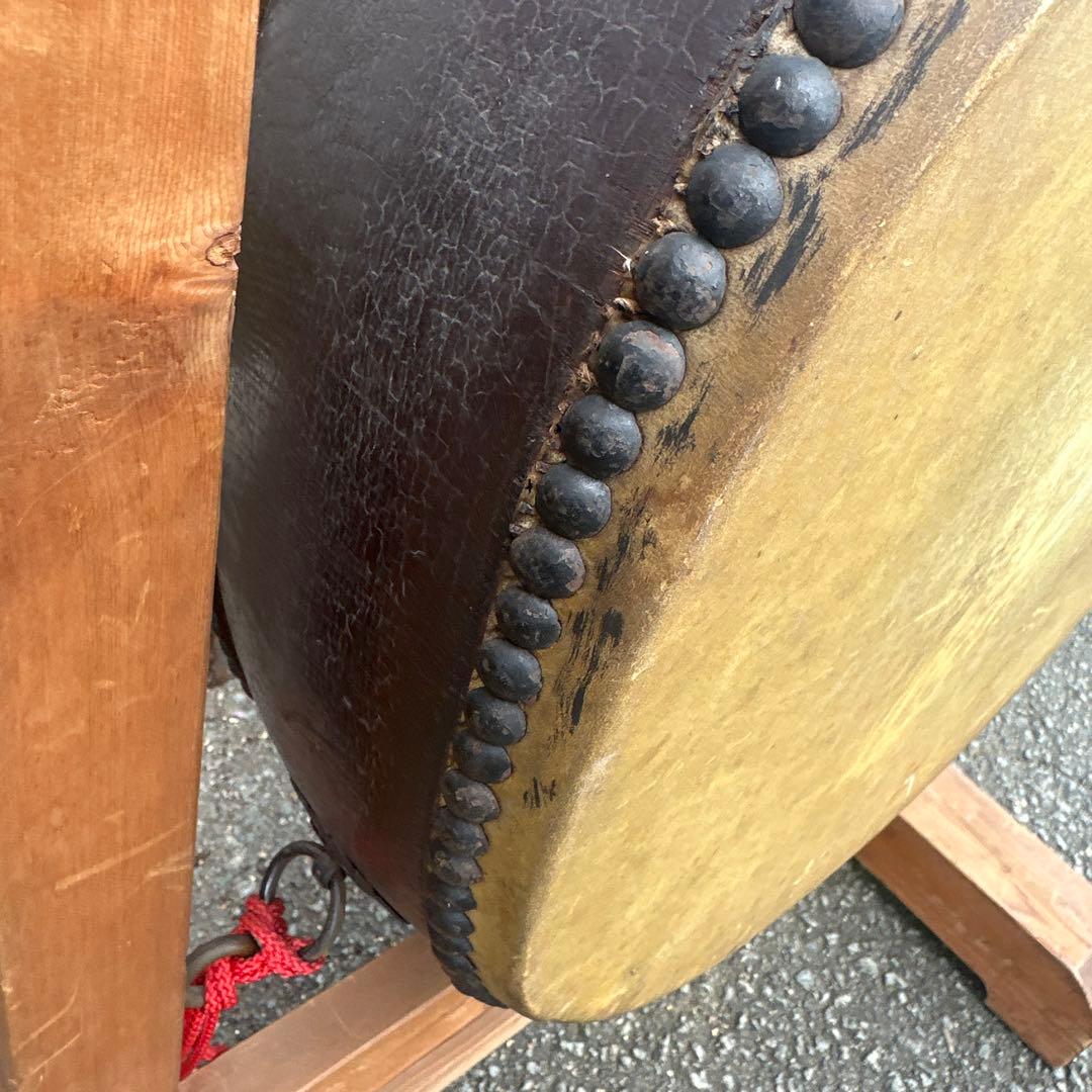 瞬間的お値下げ❣️ヴィンテージ　和太鼓 木製フレーム バチ付き