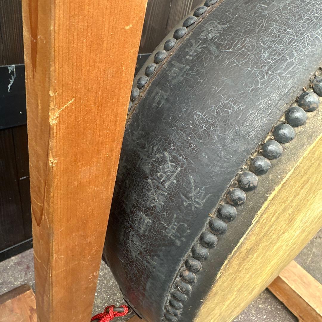 瞬間的お値下げ❣️ヴィンテージ　和太鼓 木製フレーム バチ付き