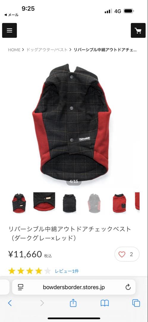 Bowders Border リバーシブルチェックベスト