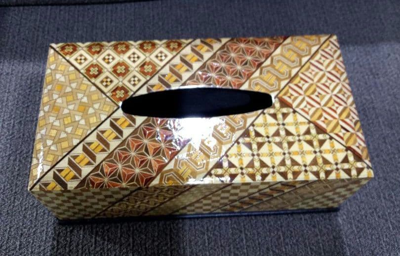 未使用　箱根寄木細工　まつば　ティッシュボックス　ティッシュケース