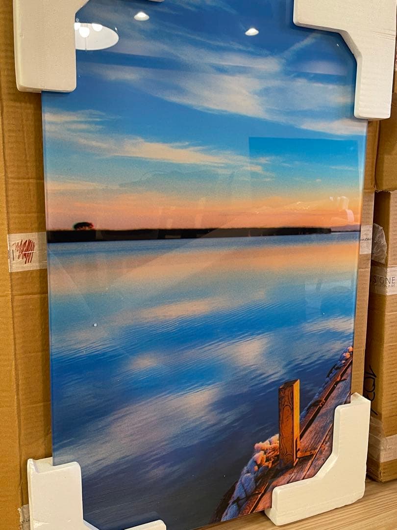 新品　ガラス　壁掛け　アートパネル ポスター　3PCSセット 自然風景　絵画
