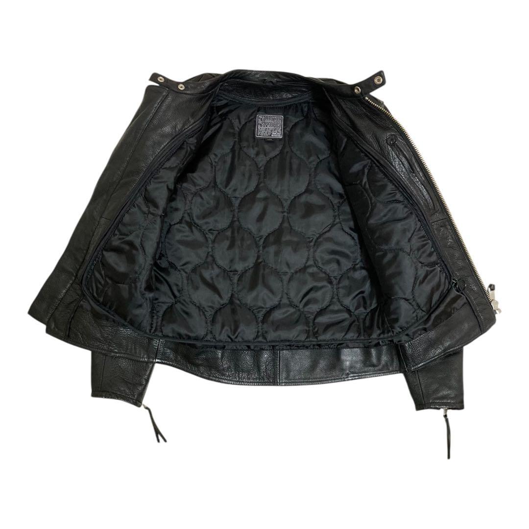 【美品】カドヤ　シングルレザージャケット パット&ライナー付き