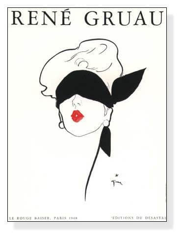 Le Rouge Baiser、Paris 1948/ルネ グリュオ/ポスター